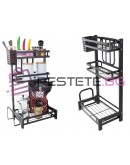 Кухненски рафт органайзер триетажна стойка за подправки лофт